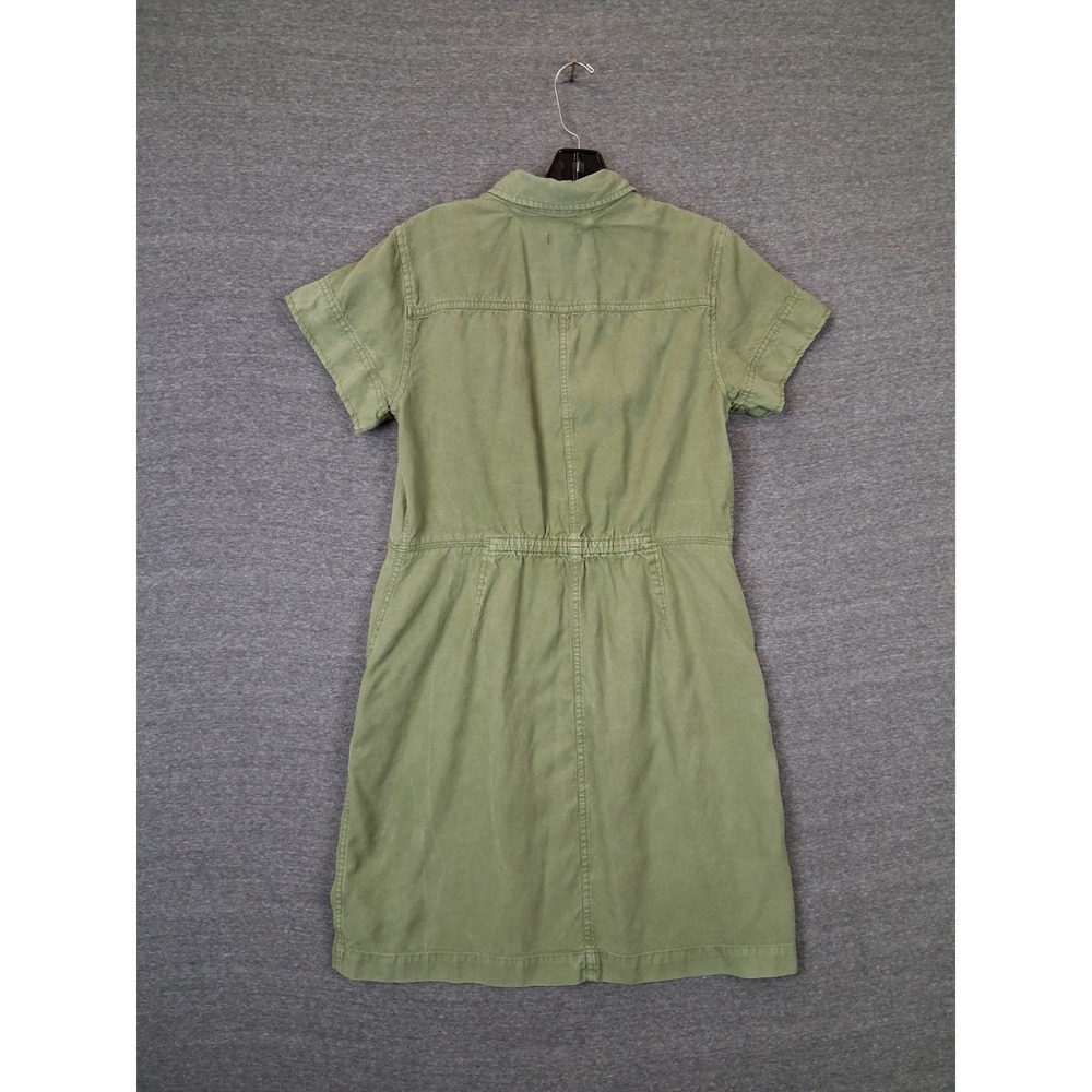 J Crew‎ Womens Dress 8 Army Green Popover Canvas Utility Shirt Lightweight - Picture 8 of 9